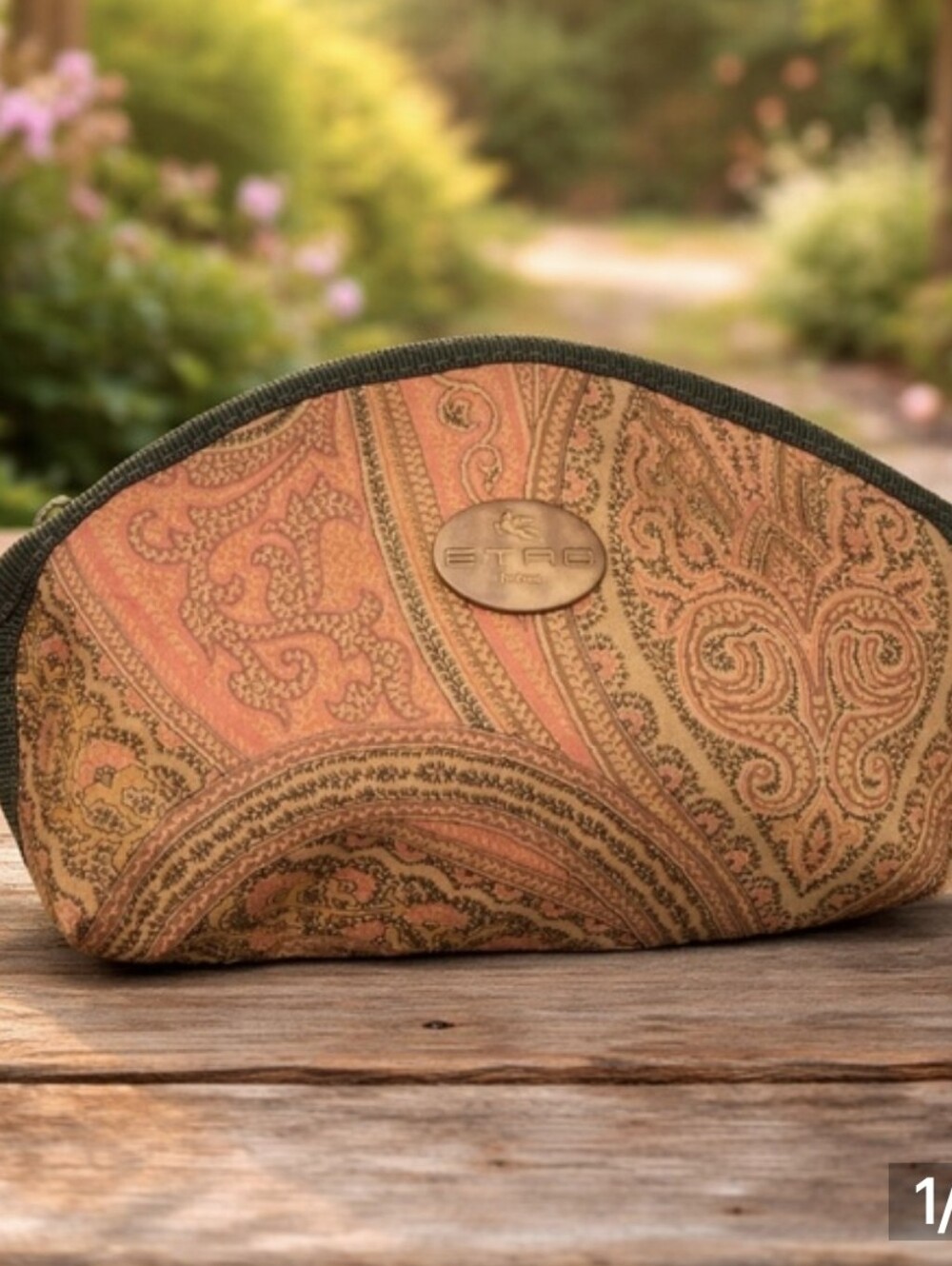 Vintage Etro Paisley Print Italian Luxury Cosmetic Pouch